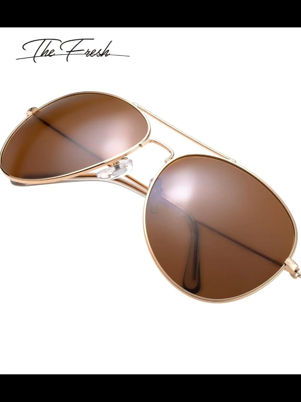 NIB! Aviator Sunglasses - Brown Lenses with Gold Frame